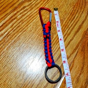Blue and Pink Paracord Keychain with a Knot